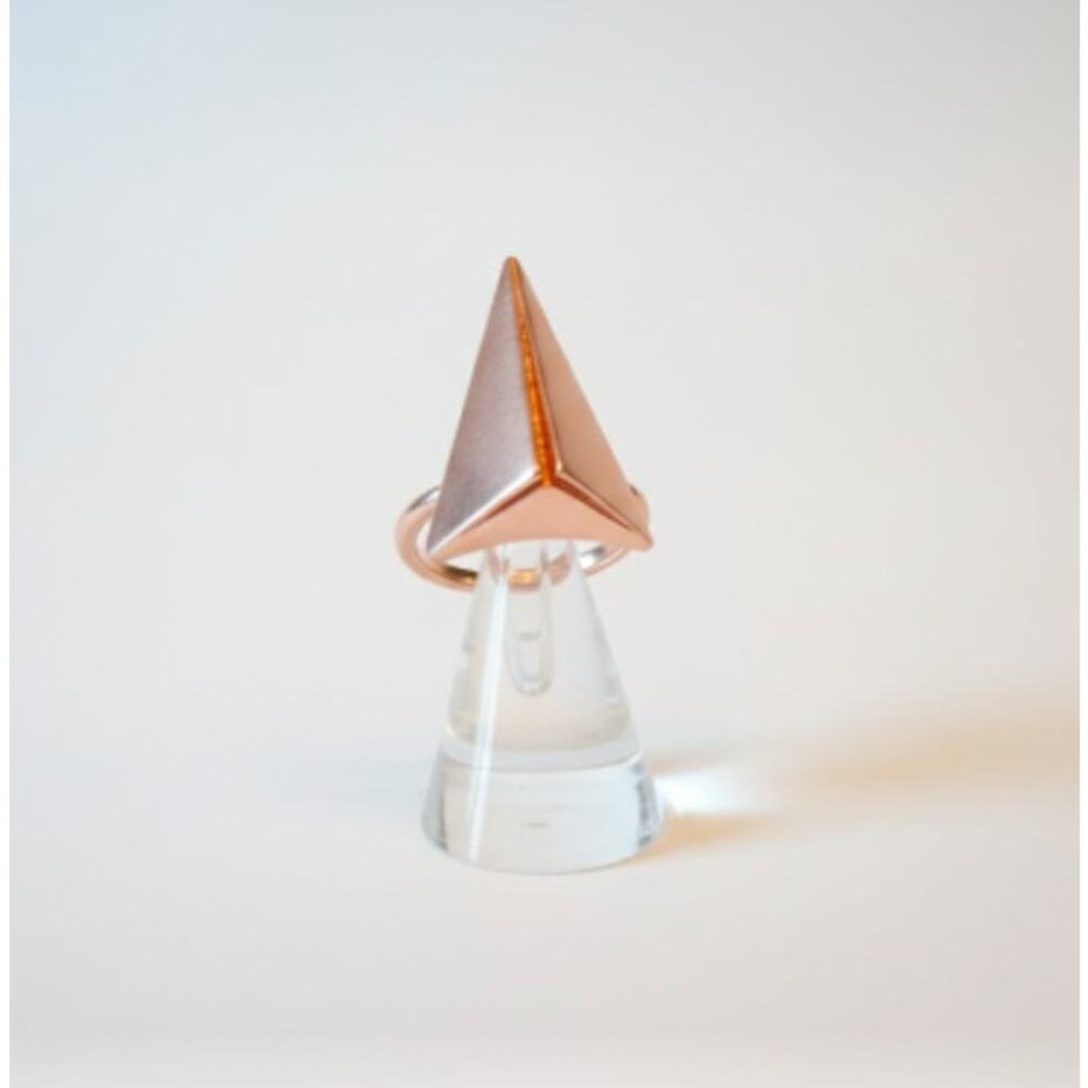 Joomi Lim Women's Rose Gold Triangle Pyramid Skull Open Ring NWOT 138 Sz 6